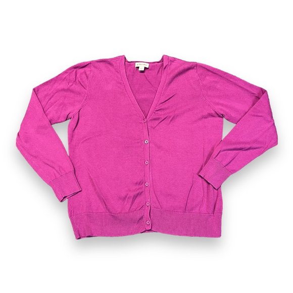 St. John's Bay Sweaters - St Johns Bay Womens Long Sleeve Button Down Cardigan Sweater Pink Large EUC